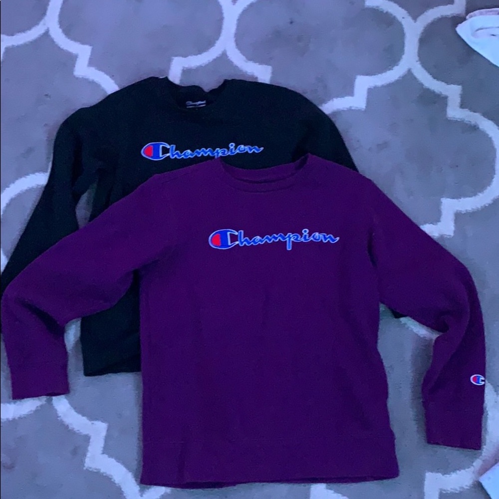 two champion crew necks